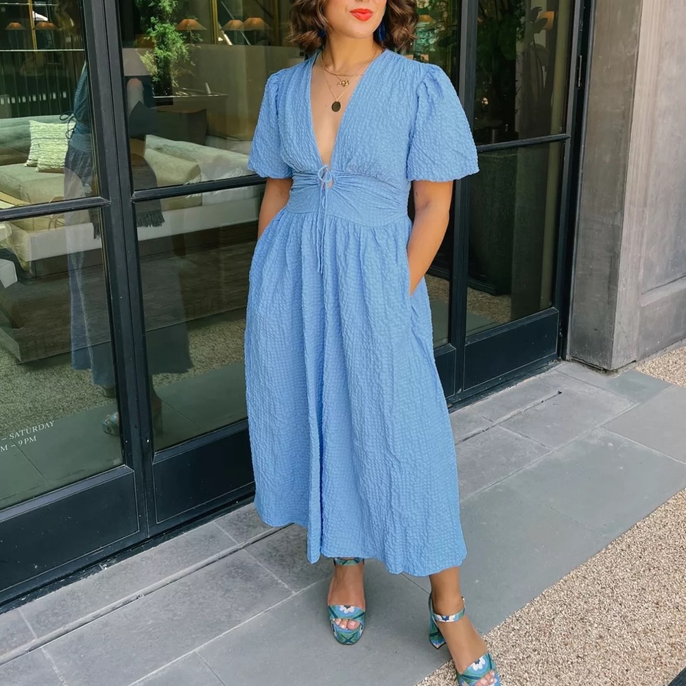 Abercrombie & Fitch Blue Midi Dress